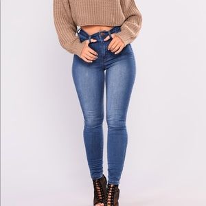 Medium Blue Wash Skinny Jeans