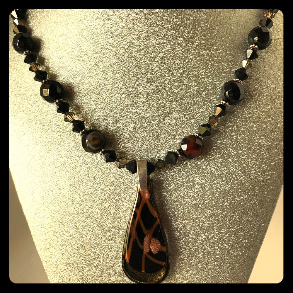 Handmade art glass pendant necklace