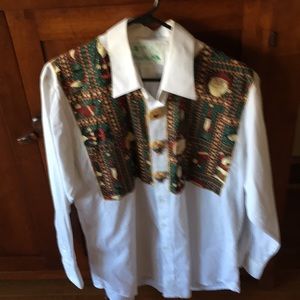 Christmas Shirt Button Down with 3 Button Covers