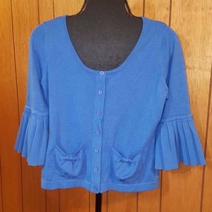 Blue Cardigan Sweater, EUC