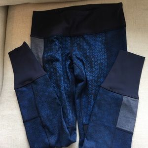 Lululemon blue patchwork leggings