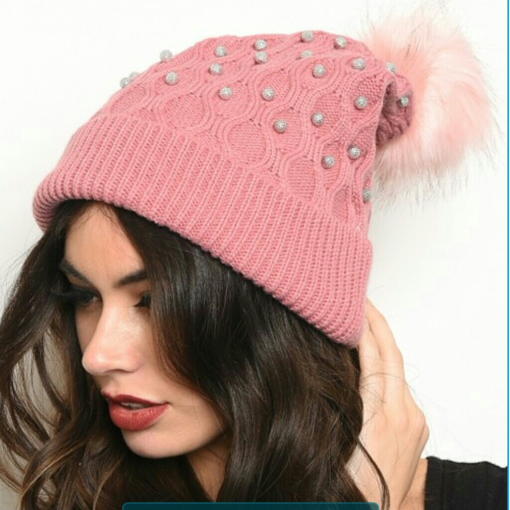 1 left!! POM POM BEANIE, MULTIPLE COLORS - Picture 2 of 2