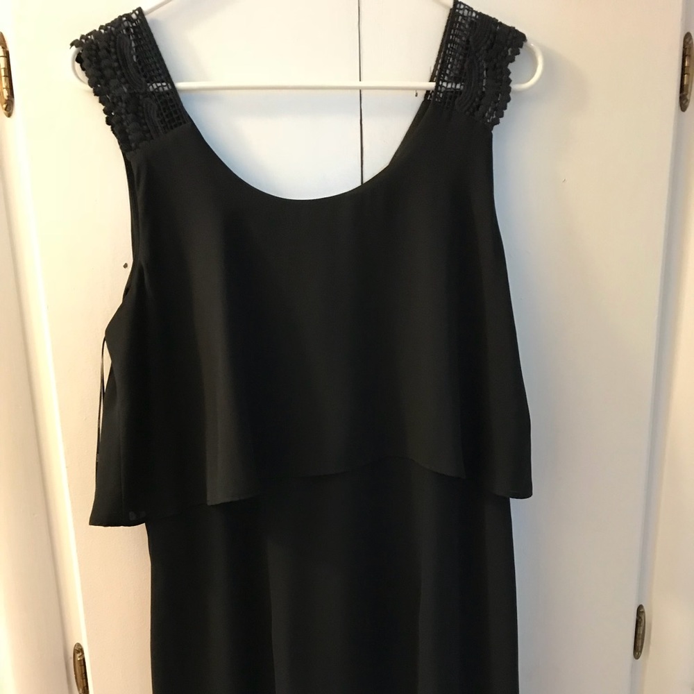 Black two tier dress, with crochet arm strap