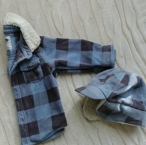 Fleece jacket and trapper hat set