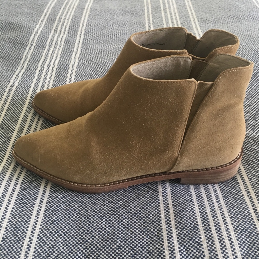 Tan Pointy Toe Matt Bernson Suede Ankle Boots