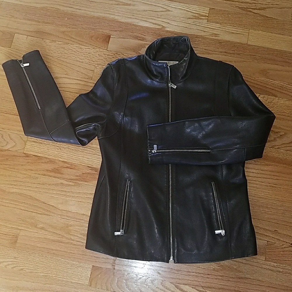 Michael Kors brown soft leather jacket
