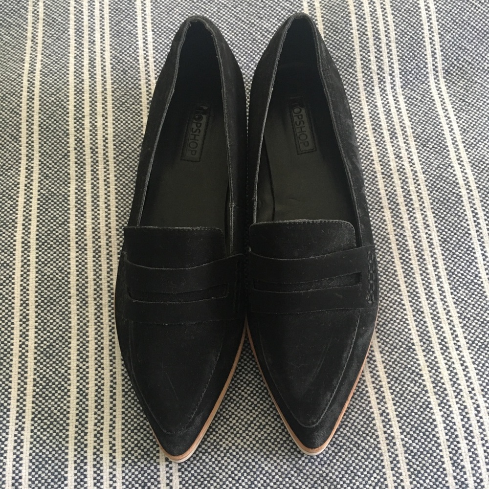 Black Topshop Pointy Toe Loafers
