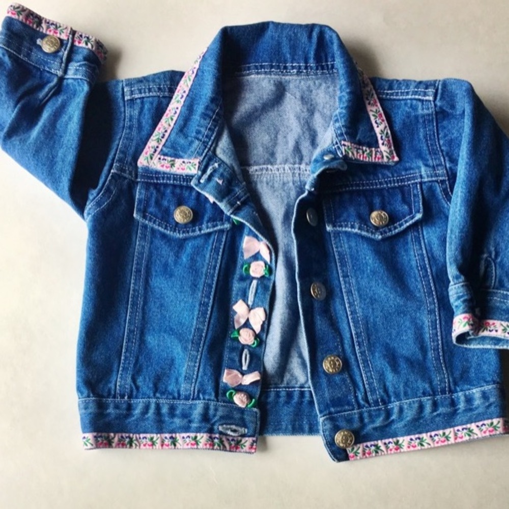 Girls 12-18 month denim embellished jacket - Picture 1 of 3