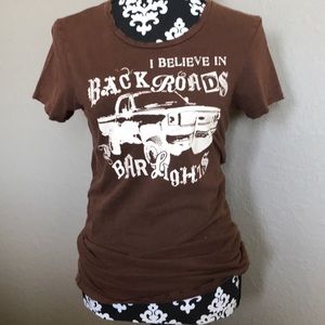 Junk Gypsy distressed brown tee