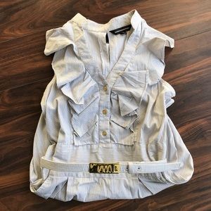 Express Gray Striped Dress