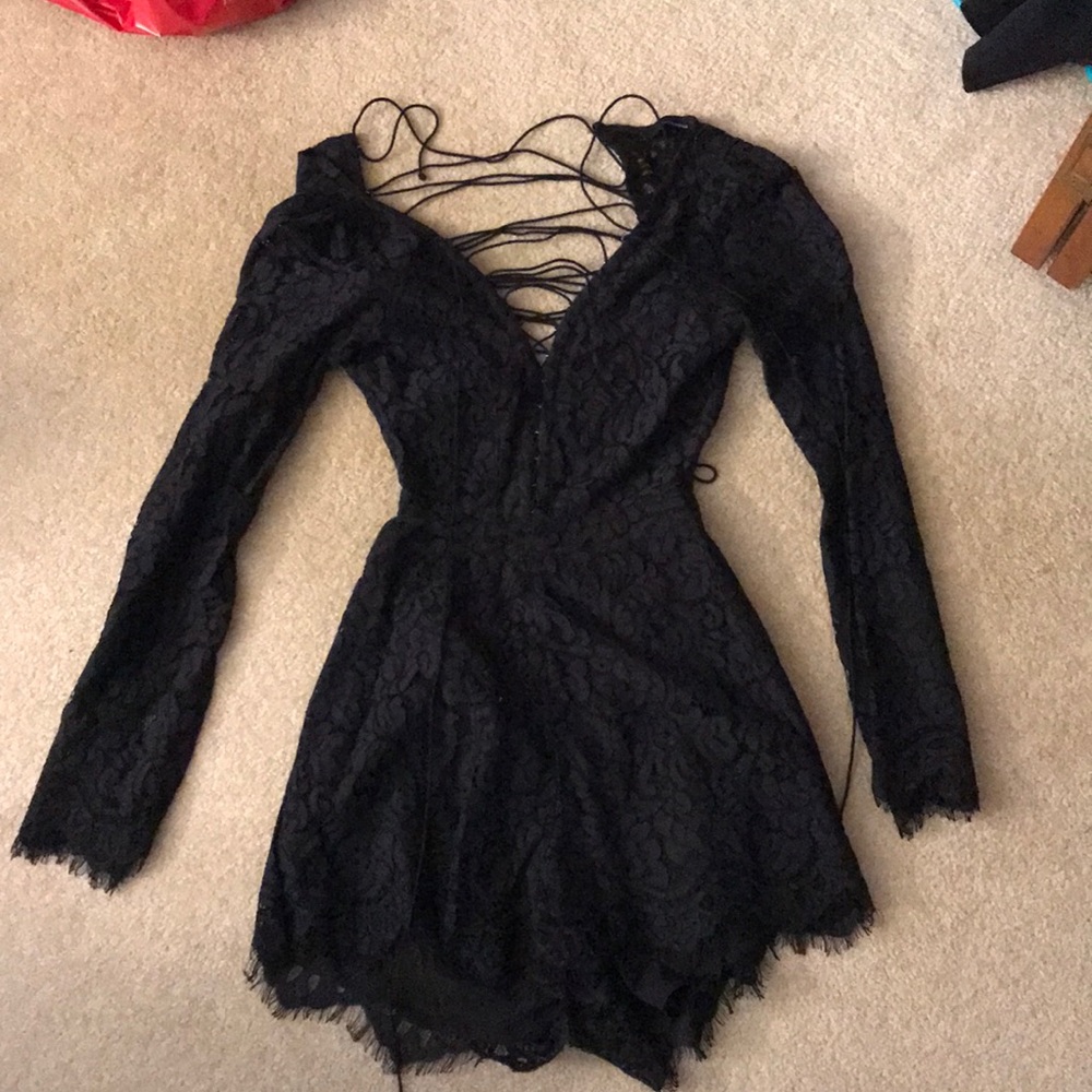 black lace romper
