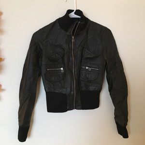 A’Gaci Black Faux Leather Jacket