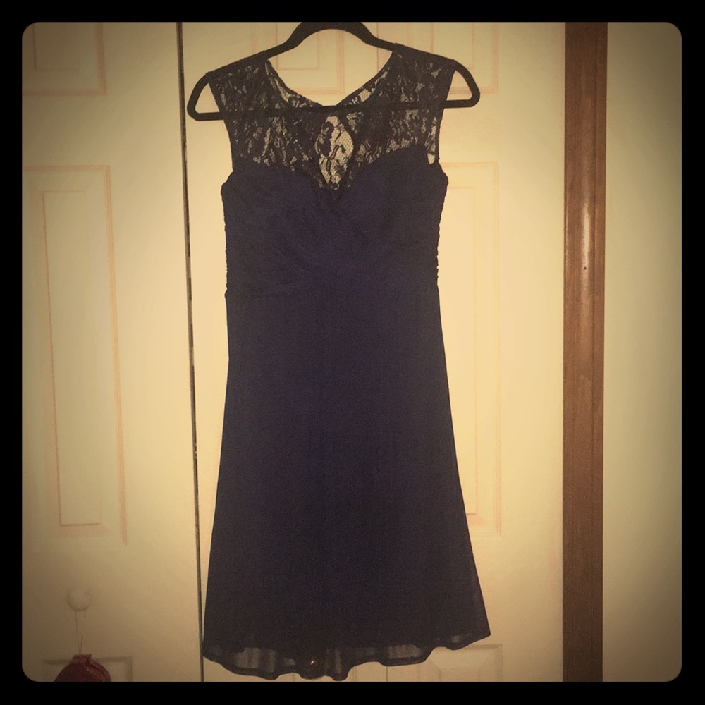 Navy Blue Lace Dress