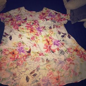 Flower hi-low shirt