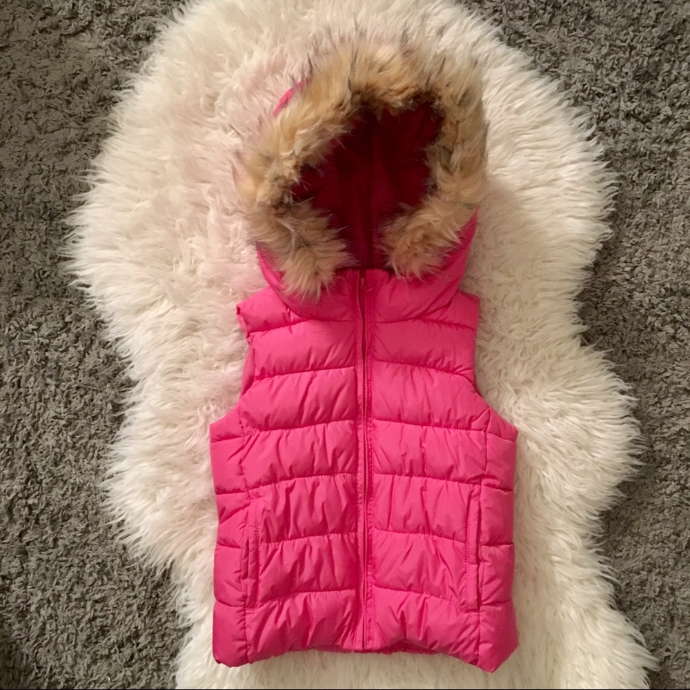 Pink Fur Lined Winter Vest