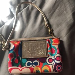 Colorful coach wristlet