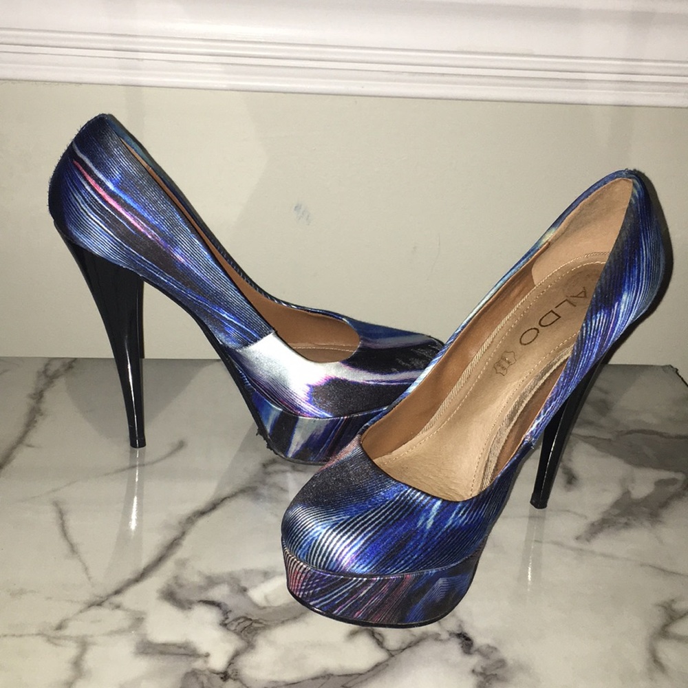 Aldo Platform Heels Blue Heels Reduced Shipping! - Picture 1 of 3