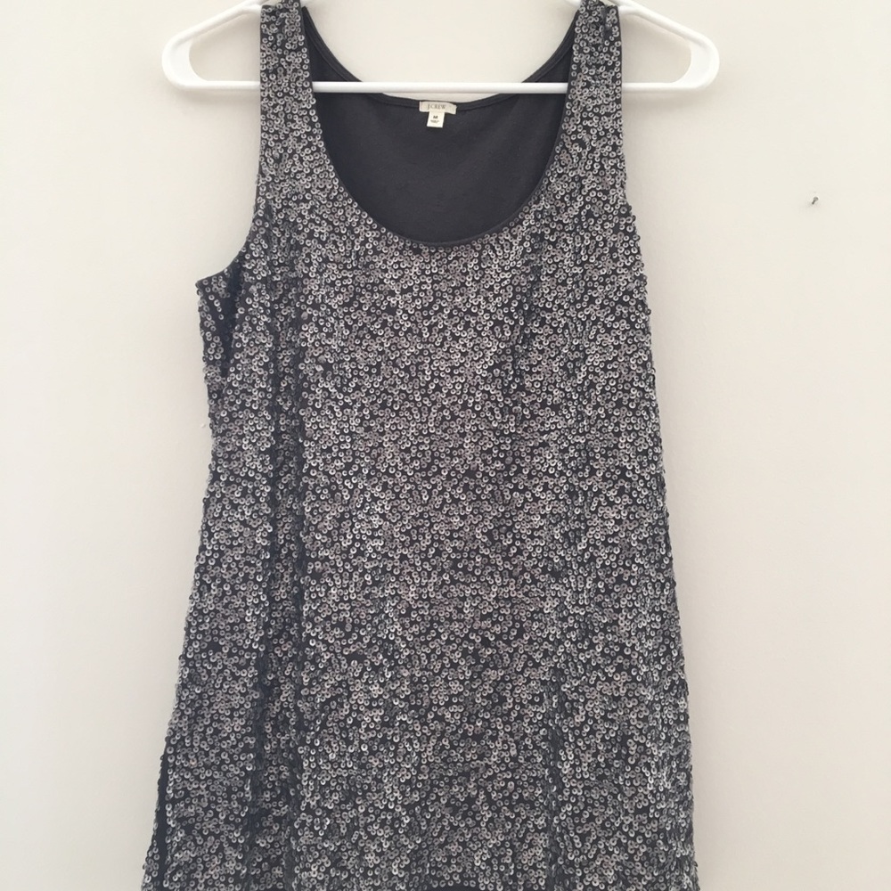 Sequin top - charcoal grey - J.Crew