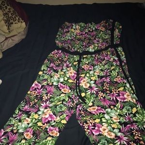 Floral panstsuit