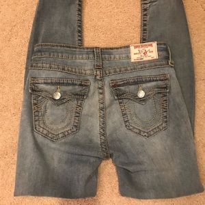 TRUE RELIGION CURVY SKINNY FLAP POCKET JEANS