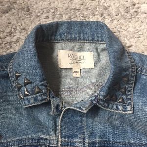 Studded Denim Crop Vest