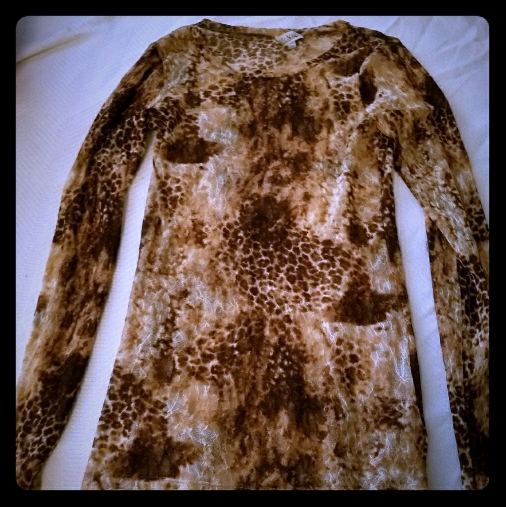 Long sleeved animal printed blouse