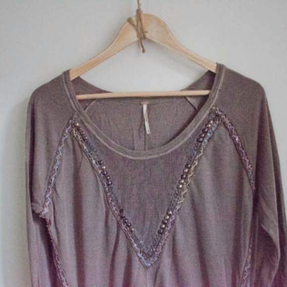 Free People Beaded Long Sleeve XS - Picture 2 of 5