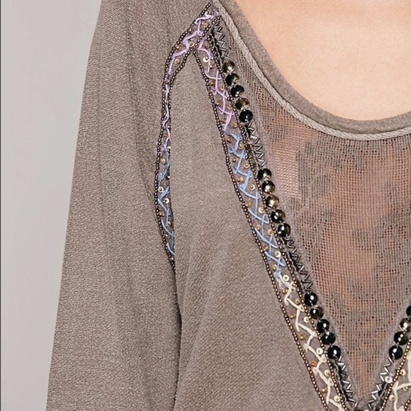 Free People Beaded Long Sleeve XS - Picture 4 of 5