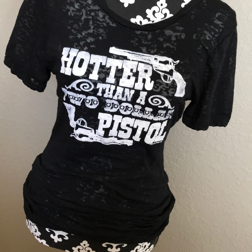 Sassy black pistol tee