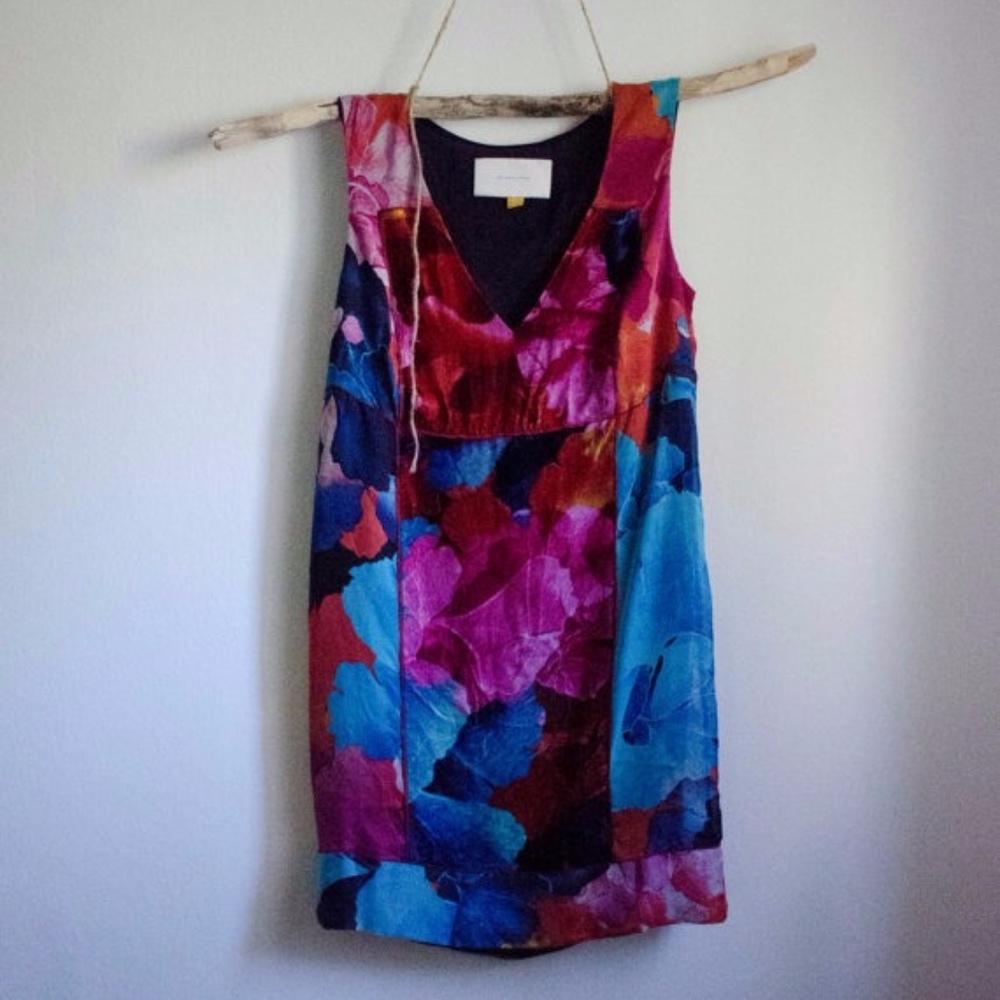 Anthropologie Velvet Floral Shift Dress 2
