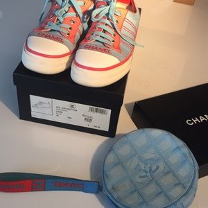 Chanel sneakers & wristlet bundle