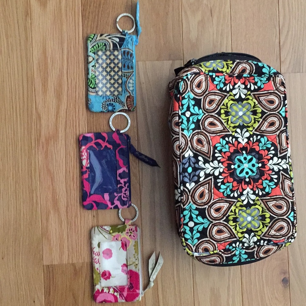 Not for sale  Vera Bradley. Makeup bag and 3 ID zipper pouches.