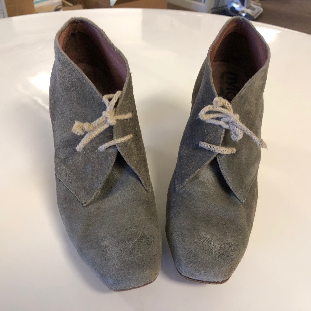 Suede Gray Booties