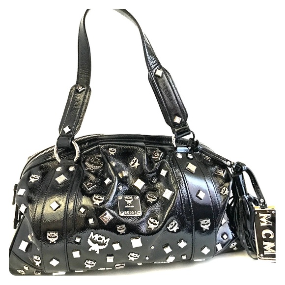 [SOLD] MCM Studded Patent Handbag Brand NEW - Picture 1 of 6