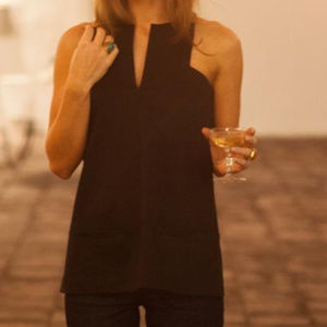 Emerson Fry Black A Line Mod Top