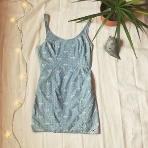 Hollister 90's style palm tree denim dress
