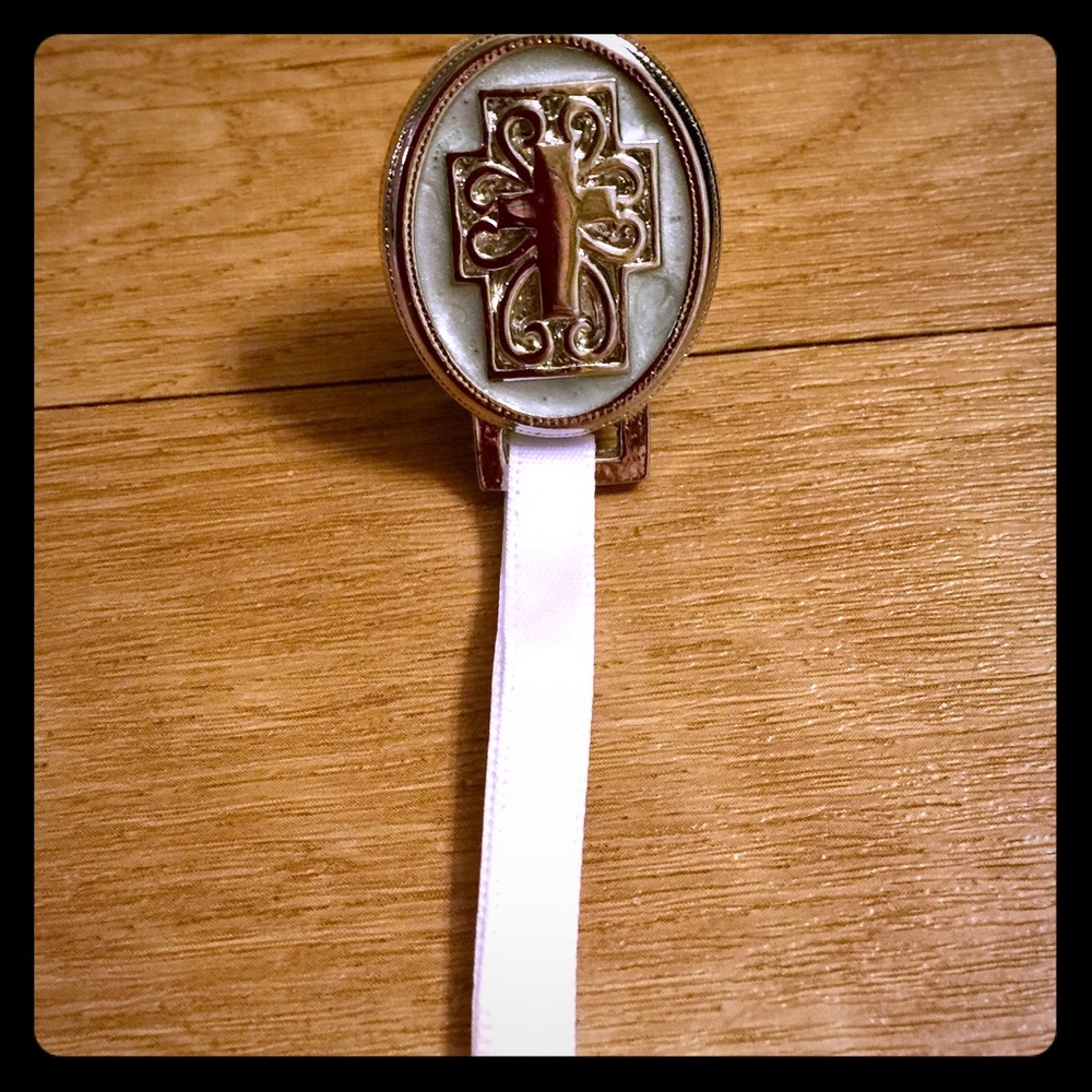Pacifier Clip with Cross Design