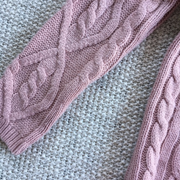 Forever 21 Dusty Pink Cable Knit Mock-neck Sweater - Picture 6 of 6