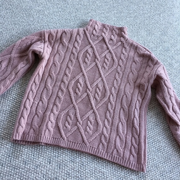 Forever 21 Dusty Pink Cable Knit Mock-neck Sweater - Picture 5 of 6