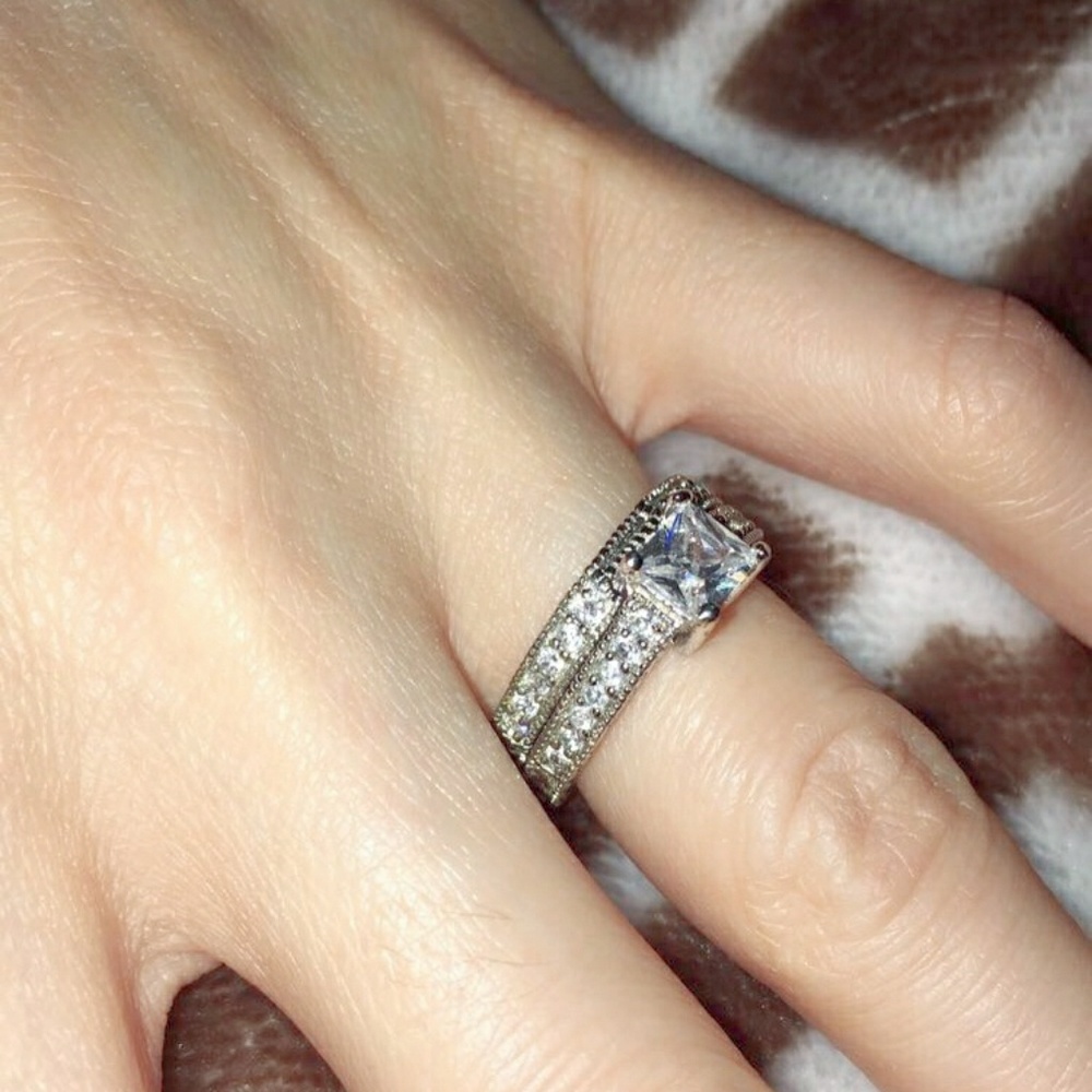 Silver Ring Princess Cut