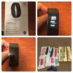 Fitbit Charge 2 w/12 additional bands-size Small