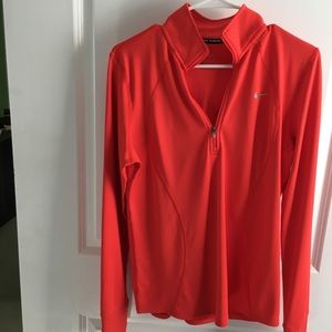 Nike Dri-fit orange sweatshirt size L