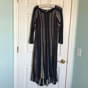 Anthropologie Dress XS Moth Blue Stripe knit