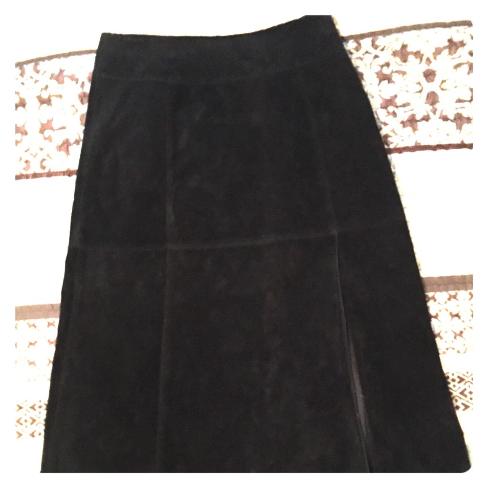Black suede skirt