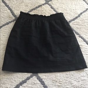 J Crew black linen mini skirt