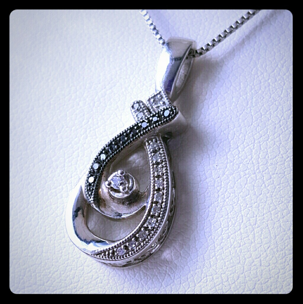 Love's Embrace Sterling Black Diamonds Kay