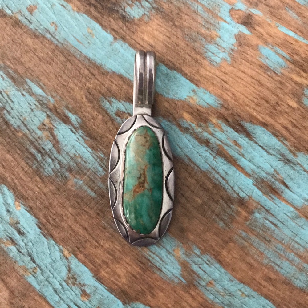 Native Green Turquoise Sterling Pendant‼️CLEARANCE - Picture 2 of 8