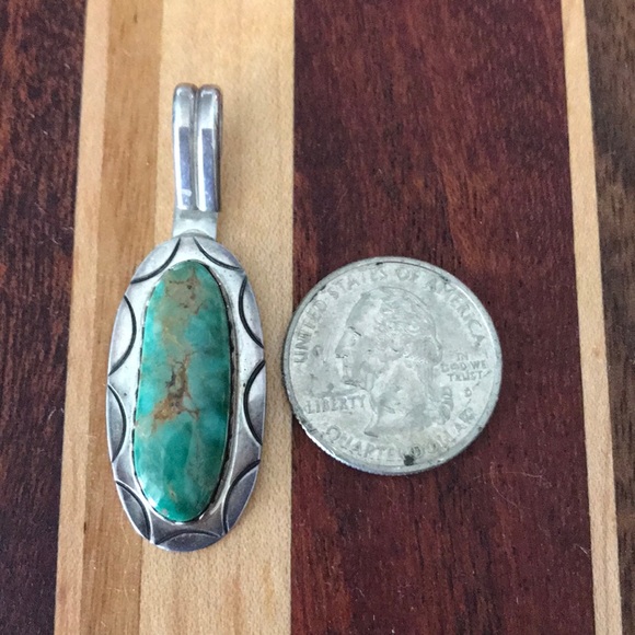 Native Green Turquoise Sterling Pendant‼️CLEARANCE - Picture 3 of 8