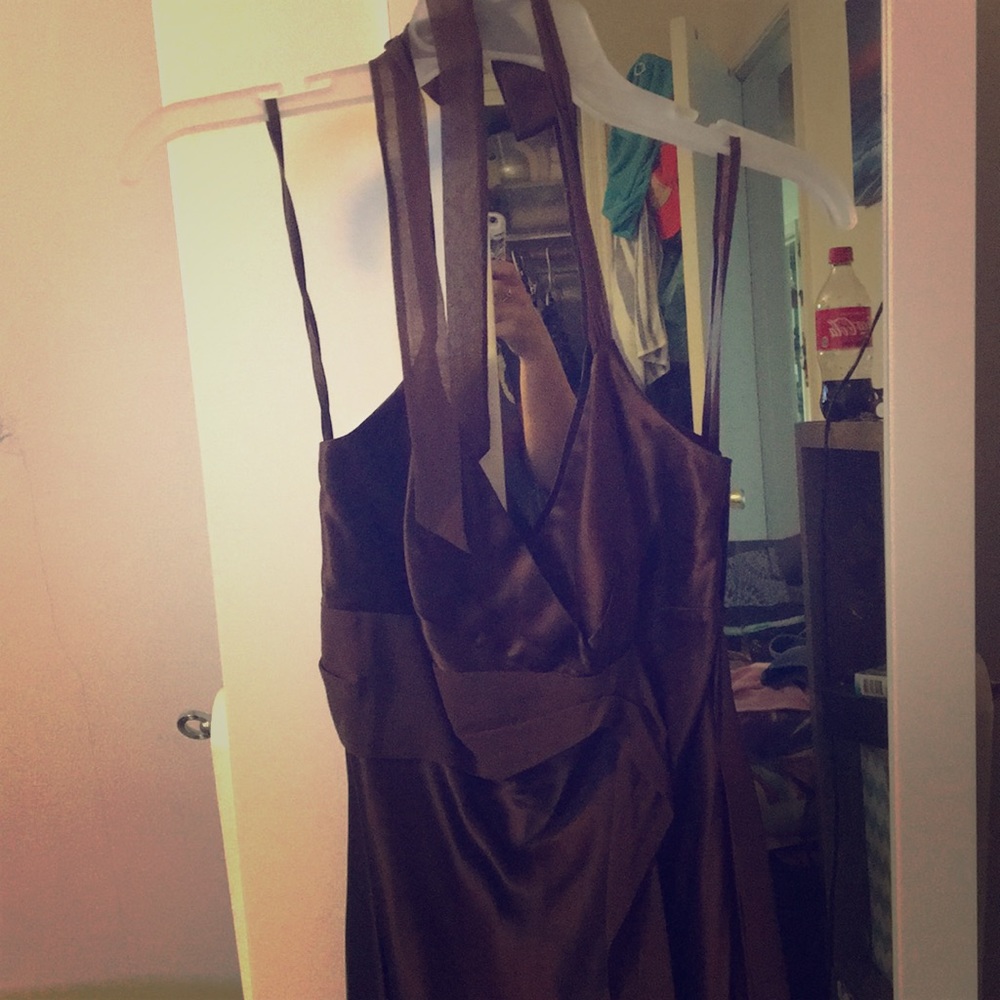 Brown silk dress
