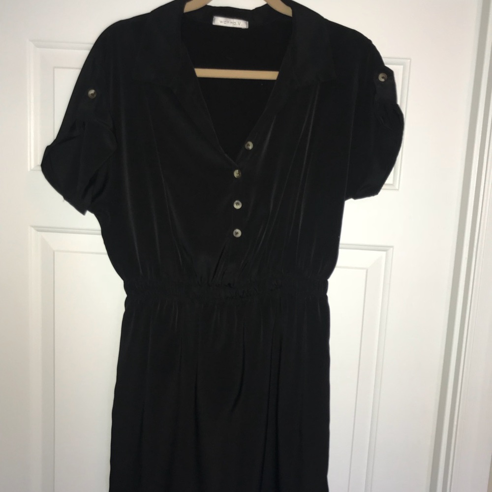 Black collared dress